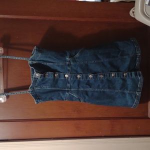 Divided h&M denim jean button up jumper dress cami spaghetti strap overalls 1pc